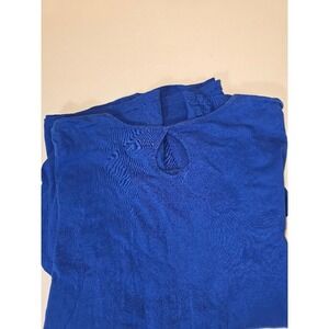Roamans Blue T-Shirt‎ Plus Size Short Sleeve Keyhole Casual Top 22/24